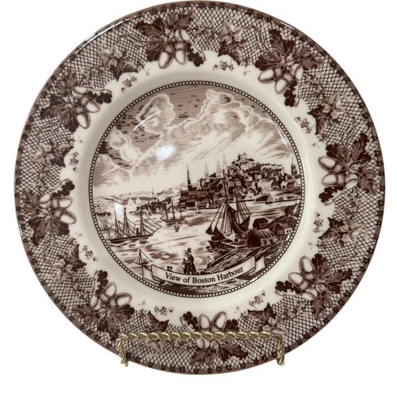Johnson Brothers Historic America 8 inch View of Boston Harbour Salad  Plate - Picture 1 of 4